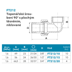 Topenářské šroubení 90 niklované 3/8˝