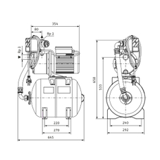 Vysokotlaké odstředivé čerpadlo Wilo Jet HWJ 50 L 203, G 1/Rp 1˝, 0.75kW