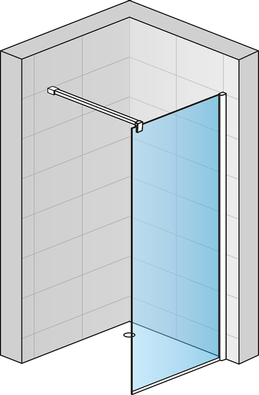 Pevná stěna Ronal Easy samostatná s vyrovnávacím profilem 800 x 2000 mm, černá matná/sklo čiré