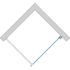 Pevná stěna Ronal Easy samostatná s vyrovnávacím profilem 800 x 2000 mm, černá matná/sklo čiré