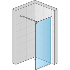 Pevná stěna Ronal Easy samostatná s vyrovnávacím profilem 800 x 2000 mm, černá matná/sklo čiré