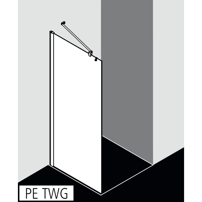 Zástěna Walk-In Wall Kermi Pega PETWG stříbrná vysoký lesk, čiré ESG sklo s úpravou 110 x 200 cm