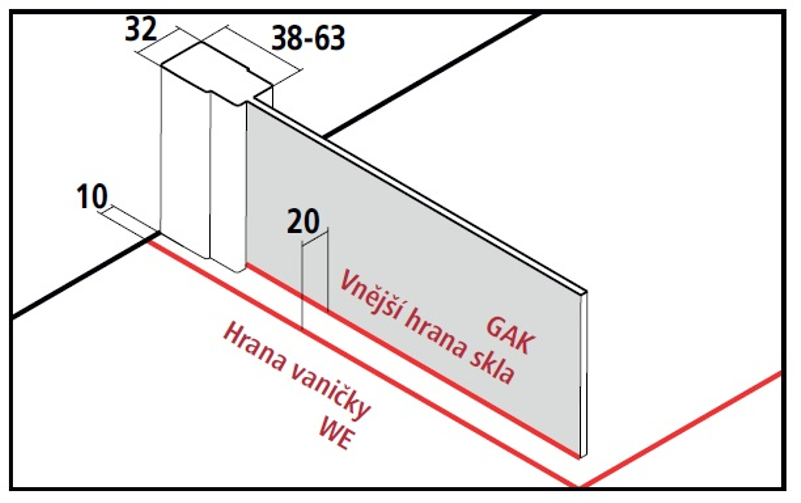 Zástěna Walk-in Wall Kermi Cada XS CKTWF stříbrná vysoký lesk, čiré ESG sklo s úpravou CADAclean 120 x 200 cm