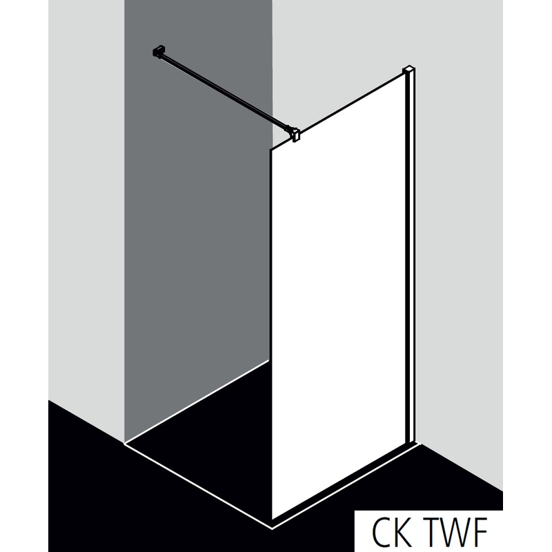 Zástěna Walk-in Wall Kermi Cada XS CKTWF stříbrná vysoký lesk, čiré ESG sklo s úpravou CADAclean 120 x 200 cm