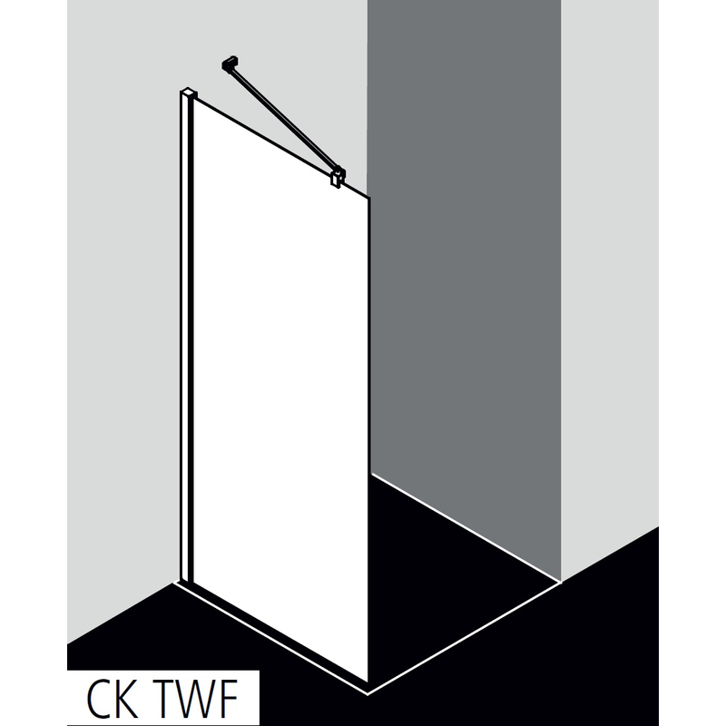 Zástěna Walk-in Wall Kermi Cada XS CKTWF stříbrná vysoký lesk, čiré ESG sklo s úpravou CADAclean 120 x 200 cm