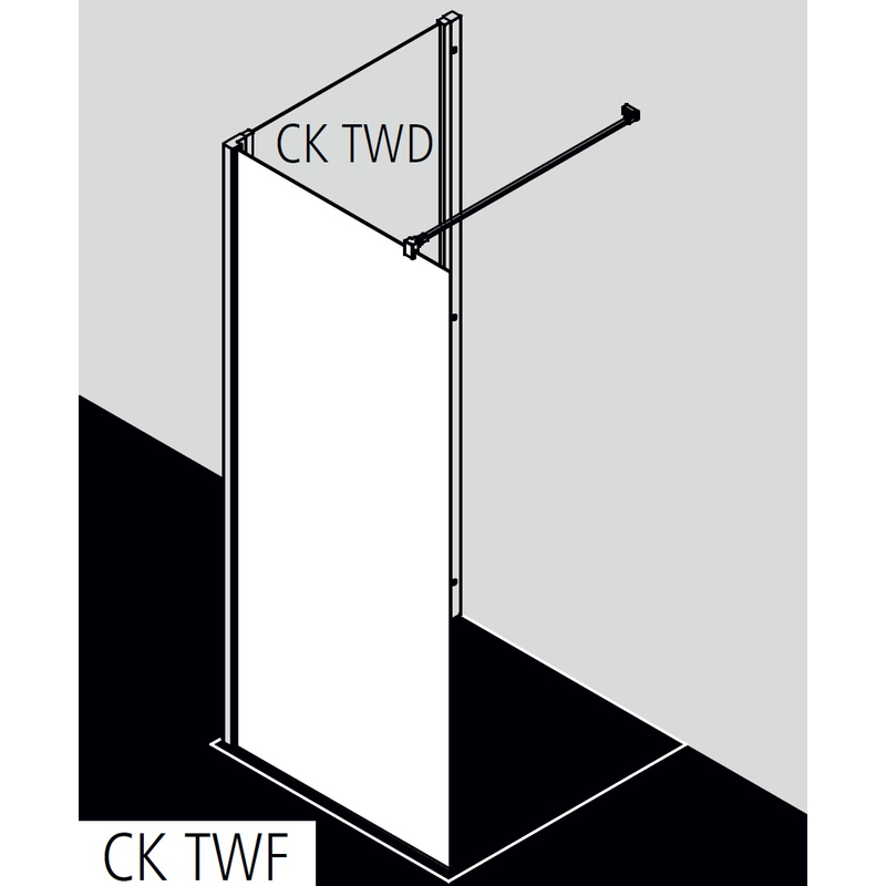 Zástěna Walk-in Wall Kermi Cada XS CKTWF stříbrná vysoký lesk, čiré ESG sklo s úpravou CADAclean 120 x 200 cm