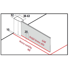 Zástěna Walk-in Wall Kermi Cada XS CKTWF stříbrná vysoký lesk, čiré ESG sklo s úpravou CADAclean 120 x 200 cm