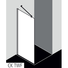 Zástěna Walk-in Wall Kermi Cada XS CKTWF stříbrná vysoký lesk, čiré ESG sklo s úpravou CADAclean 120 x 200 cm