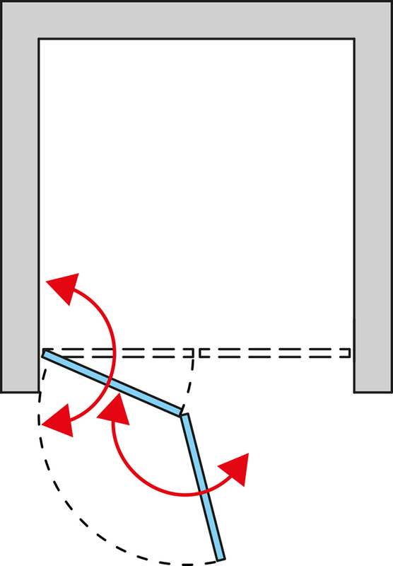 Dvoudílné skládací dveře Ronal Solino levé / 1 strana rohového vstupu 800 x 2000 mm, černá matná/sklo čiré