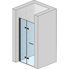 Dvoudílné skládací dveře Ronal Solino levé / 1 strana rohového vstupu 800 x 2000 mm, černá matná/sklo čiré