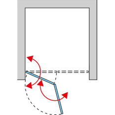 Dvoudílné skládací dveře Ronal Solino levé / 1 strana rohového vstupu 1000 x 2000 mm, černá matná/sklo čiré