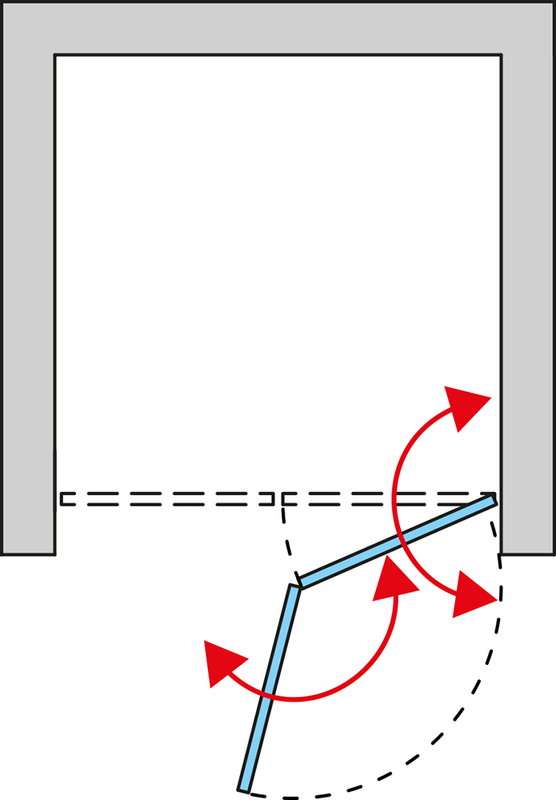 Dvoudílné skládací dveře Ronal Solino pravé / 1 strana rohového vstupu 800 x 2000 mm, černá matná/sklo čiré