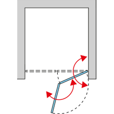 Dvoudílné skládací dveře Ronal Solino pravé / 1 strana rohového vstupu 800 x 2000 mm, černá matná/sklo čiré