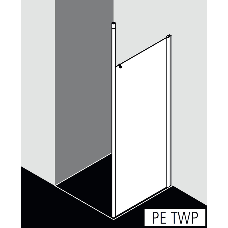 Zástěna Walk-In Wall Kermi Pega PETWP stříbrná vysoký lesk, čiré ESG sklo s úpravou 120 x 200 cm