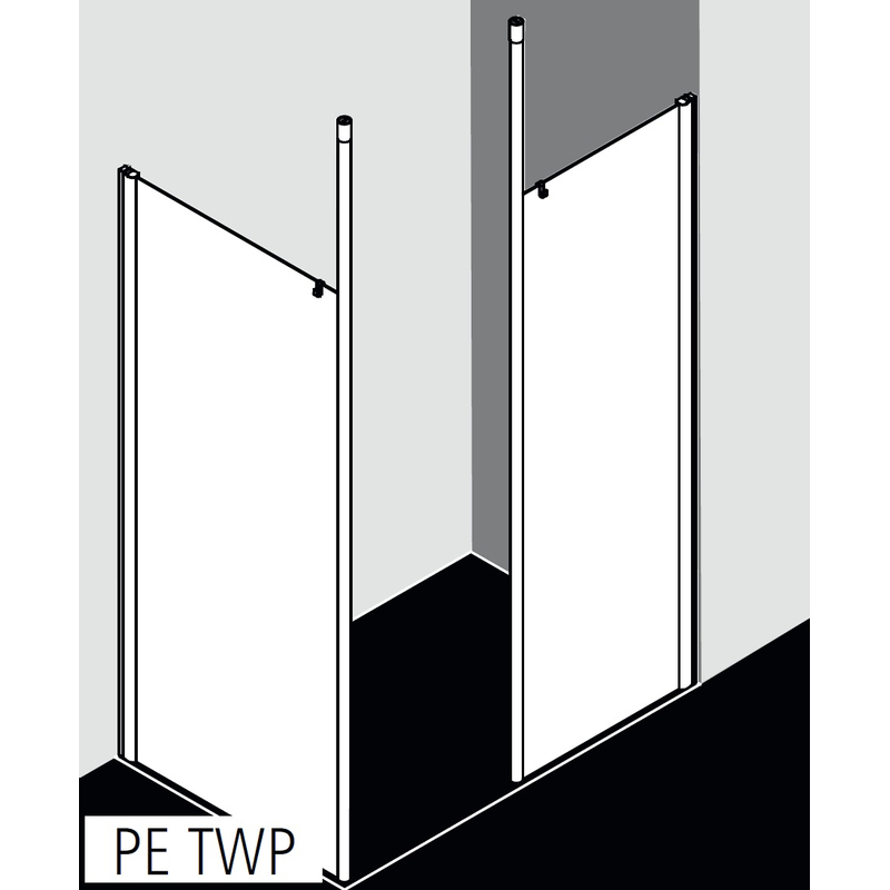 Zástěna Walk-In Wall Kermi Pega PETWP stříbrná vysoký lesk, čiré ESG sklo s úpravou 120 x 200 cm