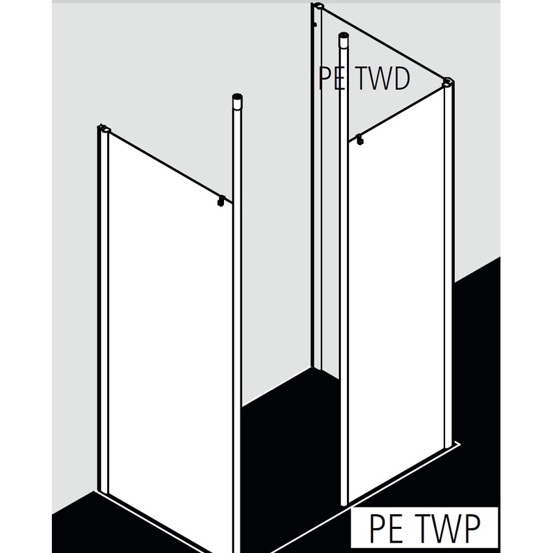 Zástěna Walk-In Wall Kermi Pega PETWP stříbrná vysoký lesk, čiré ESG sklo s úpravou 120 x 200 cm