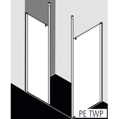 Zástěna Walk-In Wall Kermi Pega PETWP stříbrná vysoký lesk, čiré ESG sklo s úpravou 120 x 200 cm