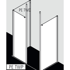 Zástěna Walk-In Wall Kermi Pega PETWP stříbrná vysoký lesk, čiré ESG sklo s úpravou 120 x 200 cm