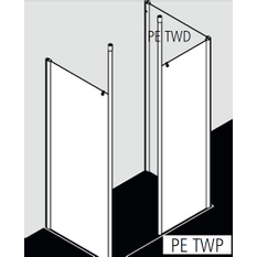 Zástěna Walk-In Wall Kermi Pega PETWP stříbrná vysoký lesk, čiré ESG sklo s úpravou 120 x 200 cm