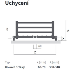 Těleso trubkové s poličkou Isan Finix 1500 x 300 mm, 912 W, univerzální připojení, sněhově bílá RAL 9016