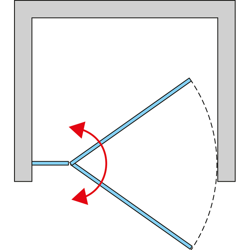 Jednokřídlé dveře Ronal Cadura s pevnou stěnou v rovině - panty vlevo / 1 strana rohového vstupu 800 x 2000 mm, černá matná/sklo čiré