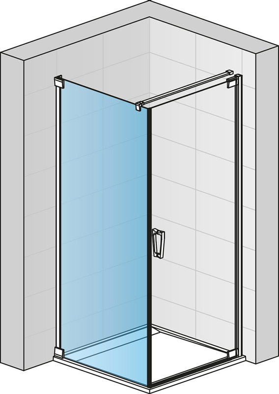 Boční stěna Ronal Cadura v 90° 1100 x 2000 mm, černá matná/sklo čiré