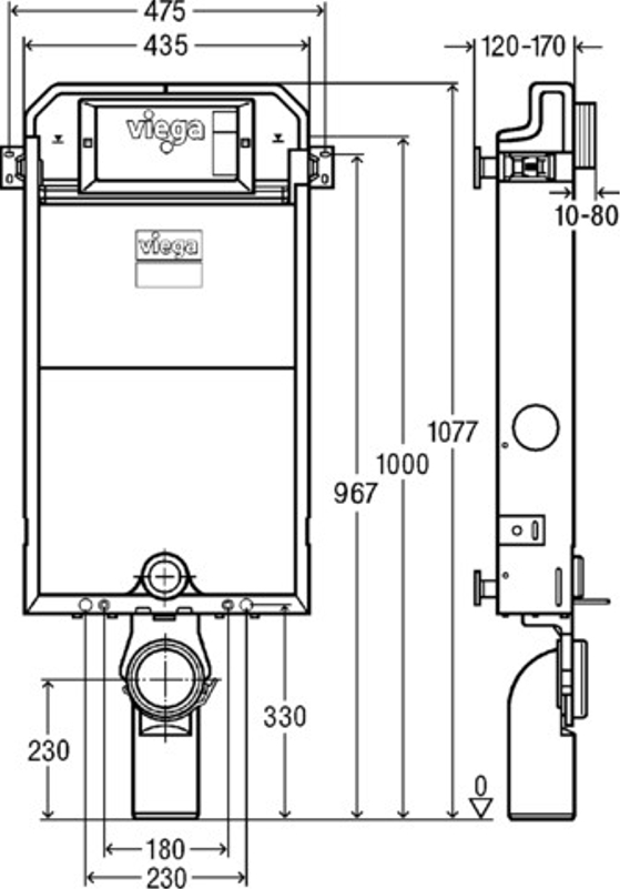 WC blok Viega Prevista Pure 8512 1077