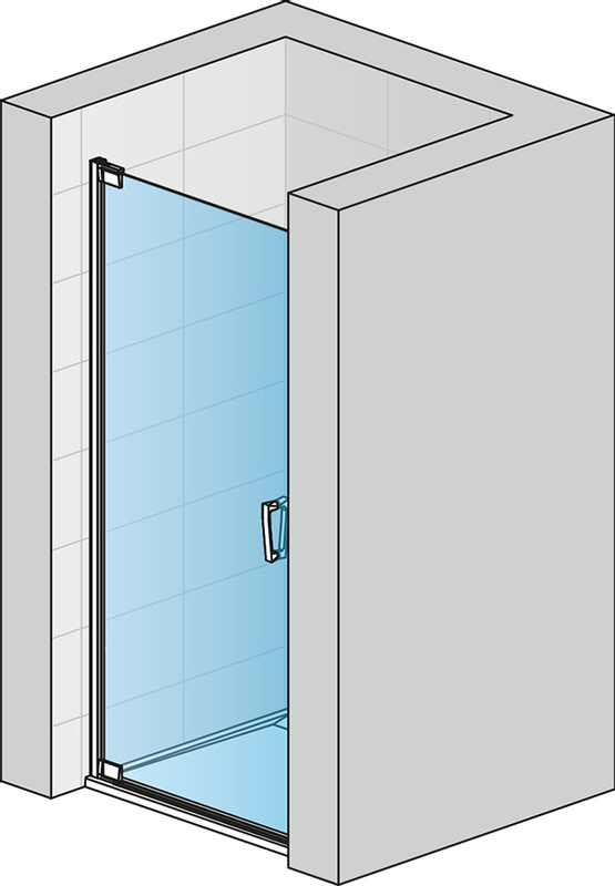 Jednokřídlé dveře Ronal Cadura - panty vlevo / 1 strana rohového vstupu 900 x 2000 mm, černá matná/sklo čiré