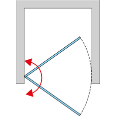 Jednokřídlé dveře Ronal Cadura - panty vlevo / 1 strana rohového vstupu 900 x 2000 mm, černá matná/sklo čiré