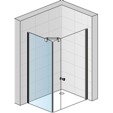 Boční stěna Ronal Solino v 90° 1000 x 2000 mm, černá matná/sklo čiré