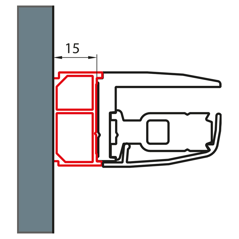 15mm aluchromový rozšiřovací profil Ronal (pro vyrovnávací profil)