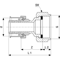 Připojovací šroubení Viega Smartpress 6763 20 x 3/4˝