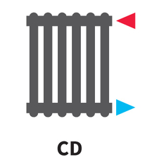 Radiátor článkový Isan Atol C3 600 15 článků na zeď 1956 W bílá, připojení CD