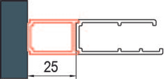 Rozšiřovací profil Ronal 25 mm pro dveře (kromě D22SK a D22S3) a boční stěny