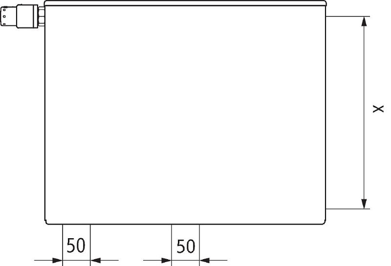 Radiátor Kermi therm-x2 Plan-Vplus PTP 22 pravý 605 x 1205 mm, 1867 W, RAL3005