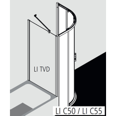 Kout posuvný Kermi Liga LIC50 1/4-kruh stříbrný vysoký lesk, čiré ESG sklo s úpravou 90 x 90 x 200 cm