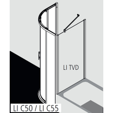 Kout posuvný Kermi Liga LIC50 1/4-kruh stříbrný vysoký lesk, čiré ESG sklo s úpravou 90 x 90 x 200 cm