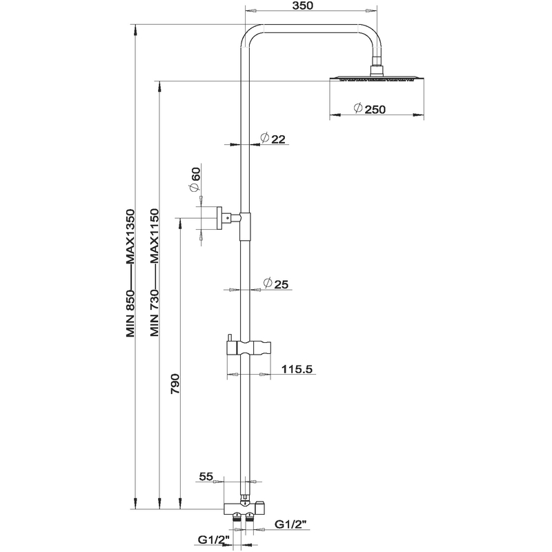 Novaservis Sprchová souprava k nástenné sprchové nebo vanové baterii SET032,0