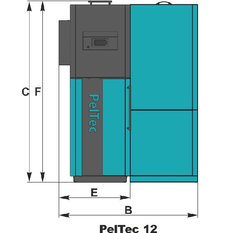 Kotel ocelový teplovodní na pelety Centrometal PelTec 12 kW