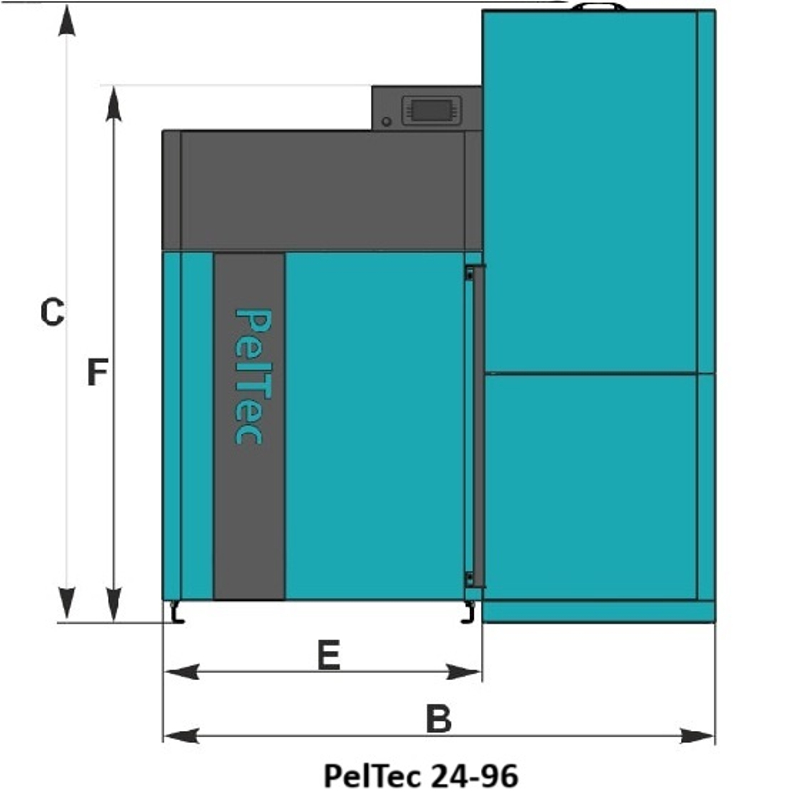 Kotel ocelový teplovodní na pelety Centrometal PelTec 24 kW