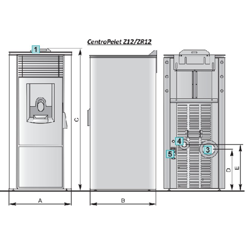 Krbová kamna na pelety Centrometal Centropelet ZR 12 kW, bílá