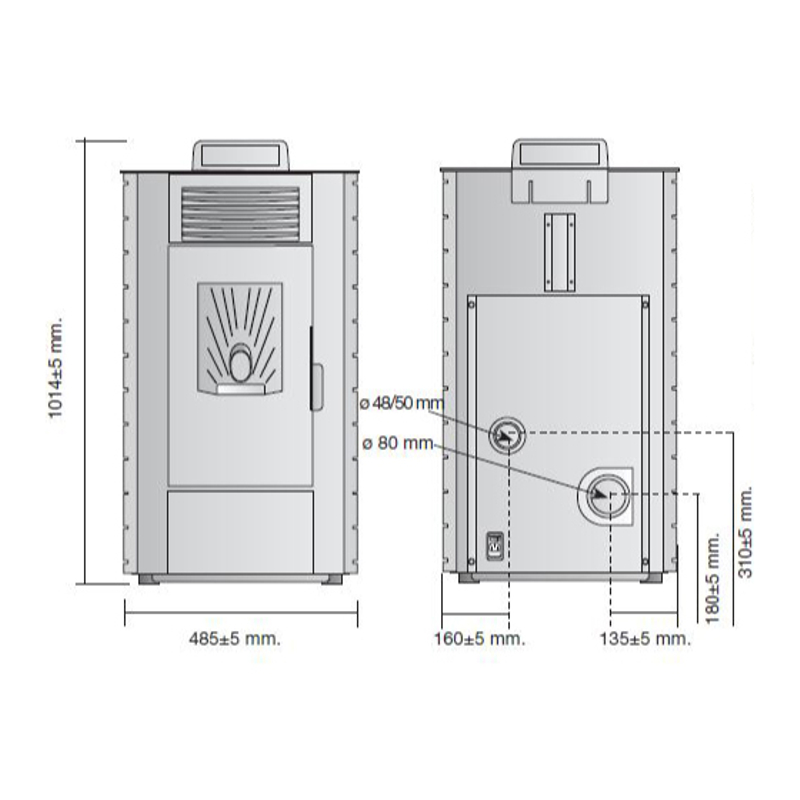 Krbová kamna na pelety Centrometal Centropelet ZR 12 kW, červená