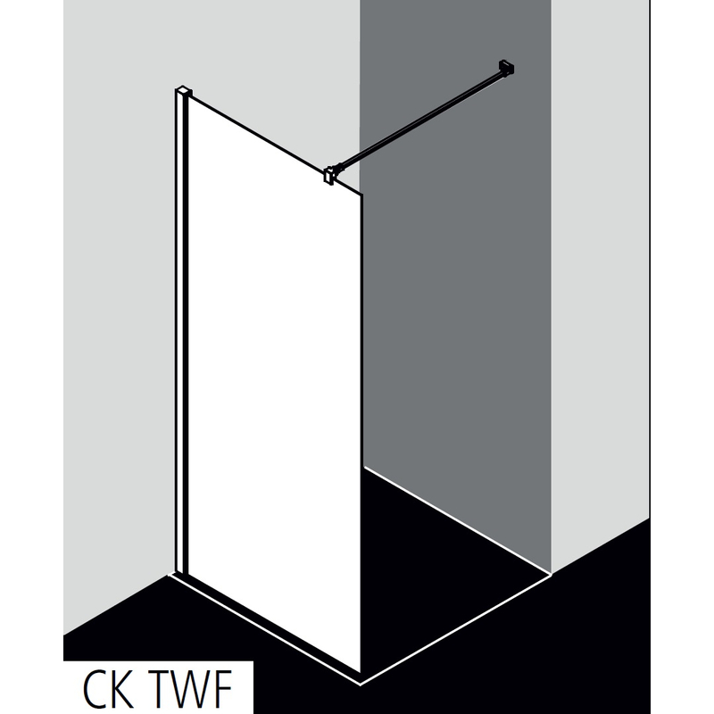 Zástěna Walk-in Wall Kermi Cada XS CKTWF černá, čiré ESG sklo s úpravou CADAclean 50 x 200 cm