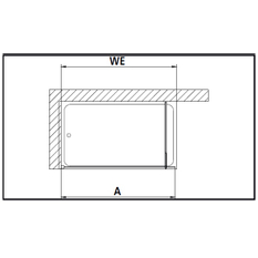 Zástěna Walk-in Wall Kermi Cada XS CKTWF černá, čiré ESG sklo s úpravou CADAclean 50 x 200 cm