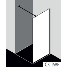 Zástěna Walk-in Wall Kermi Cada XS CKTWF černá, čiré ESG sklo s úpravou CADAclean 50 x 200 cm