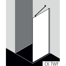 Zástěna Walk-in Wall Kermi Cada XS CKTWF černá, čiré ESG sklo s úpravou CADAclean 50 x 200 cm