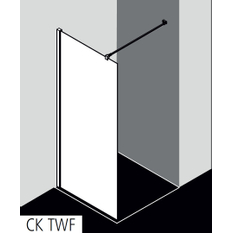 Zástěna Walk-in Wall Kermi Cada XS CKTWF černá, čiré ESG sklo s úpravou CADAclean 50 x 200 cm