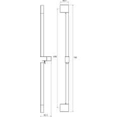 Tyč s posuvným držákem sprchy Ravak Chrome 974.20BL 70cm černá