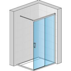 Pevná stěna Ronal Cadura samostatná s posuvným dílem - montáž vpravo 1200 x 2000 mm, černá matná/sklo čiré