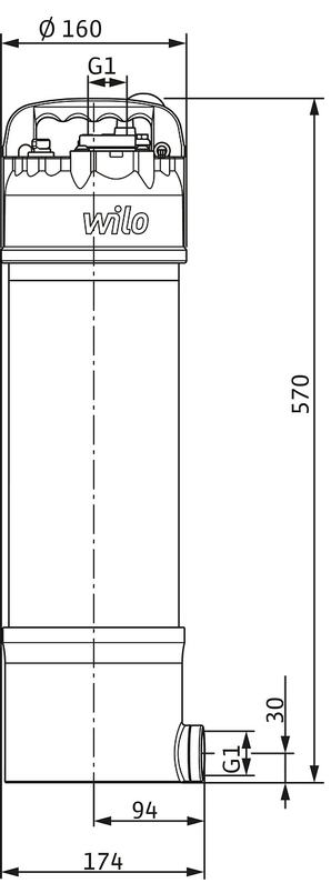 Plně zaplavitelné čerpadlo Wilo Extract FIRST SE 304 (1-fázový 230 V, 50 Hz)